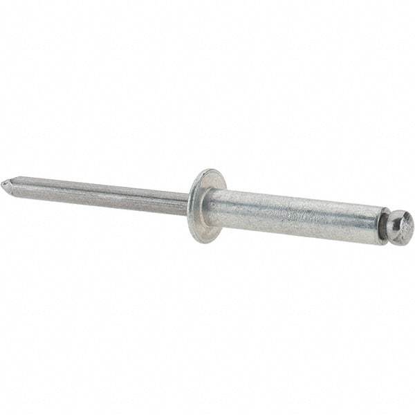 Value Collection - Size 612 Dome Head Steel Open End Blind Rivet - Steel Mandrel, 0.626" to 3/4" Grip, 3/8" Head Diam, 0.192" to 0.196" Hole Diam, 0.95" Length Under Head, 3/16" Body Diam - A1 Tooling