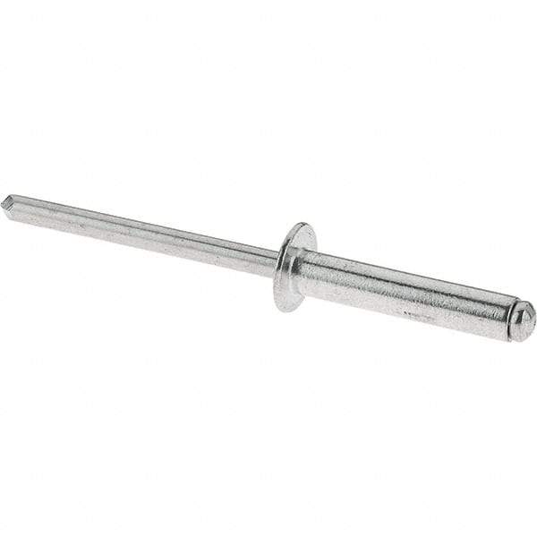 RivetKing - Size 6-12 Dome Head Aluminum Open End Blind Rivet - Aluminum Mandrel, 5/8" to 3/4" Grip, 3/16" Body Diam - A1 Tooling