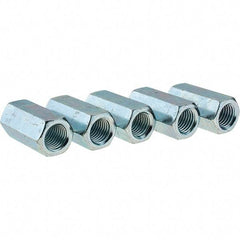 Value Collection - 7/8-9 UNC, 2-1/2" OAL Steel Standard Coupling Nut - Zinc-Plated Finish, 1-1/4" Width Across Flats - A1 Tooling