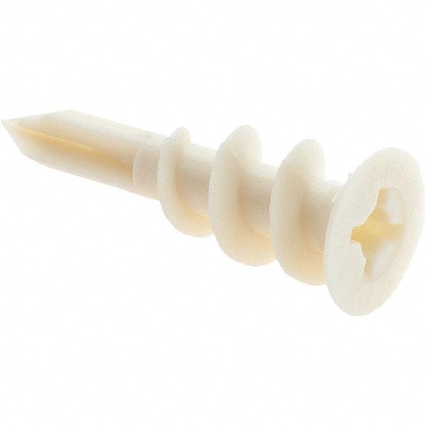 Value Collection - 3/8 to 5/8" Thick, Self Drilling Drywall & Hollow Wall Anchor - Nylon, Use with Wallboard - A1 Tooling