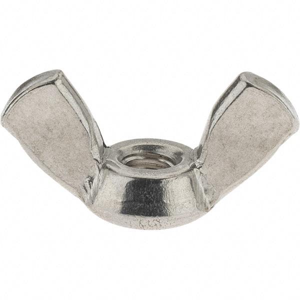 Value Collection - #8-32 UNC, Stainless Steel Standard Wing Nut - Grade 18-8, 0.72" Wing Span, 0.47" Wing Span - A1 Tooling