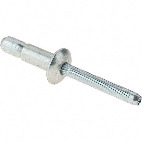 Value Collection - Protruding Head Steel Structural Blind Rivet - Steel Mandrel, 0.08" to 3/8" Grip, 0.53" Head Diam, 0.261" to 0.272" Hole Diam, 0.56" Length Under Head, 1/4" Body Diam - A1 Tooling