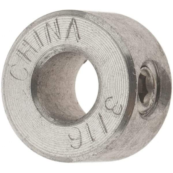 Value Collection - 3/16" Bore, Stainless Steel, Set Screw Shaft Collar - 7/16" Outside Diam, 1/4" Wide - A1 Tooling