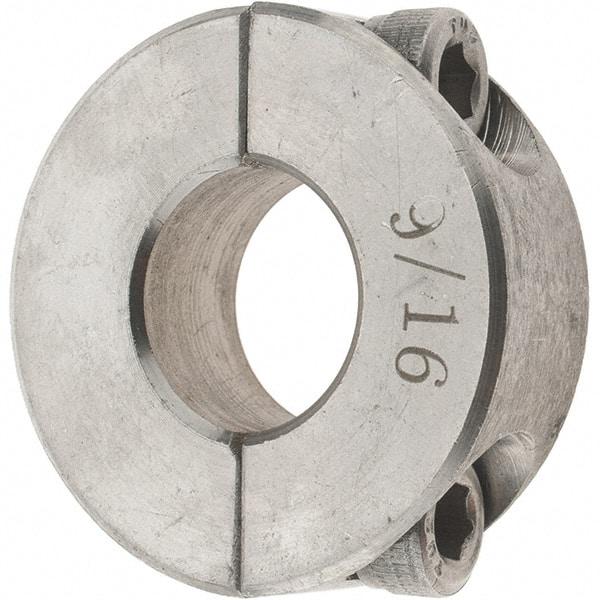 Value Collection - 9/16" Bore, Stainless Steel, Two Piece Shaft Collar - 1-5/16" Outside Diam, 7/16" Wide - A1 Tooling