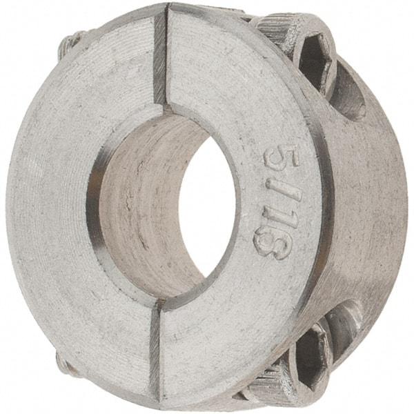 Value Collection - 5/16" Bore, Stainless Steel, Two Piece Shaft Collar - 11/16" Outside Diam, 5/16" Wide - A1 Tooling