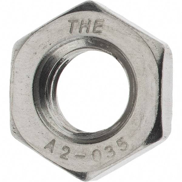 Value Collection - M10x1.50 Metric Coarse Stainless Steel Right Hand Hex Jam Nut - 17mm Across Flats, 5mm High, Zinc Clear Finish - A1 Tooling