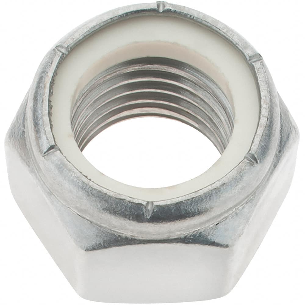 Value Collection - 1-8 UNC 18-8 Hex Lock Nut with Nylon Insert - 1-7/16" Width Across Flats, 1-3/64" High - A1 Tooling