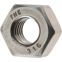 Value Collection - 5/16-18 UNC Stainless Steel Right Hand Heavy Hex Nut - 9/16" Across Flats, 19/64" High, Uncoated - A1 Tooling