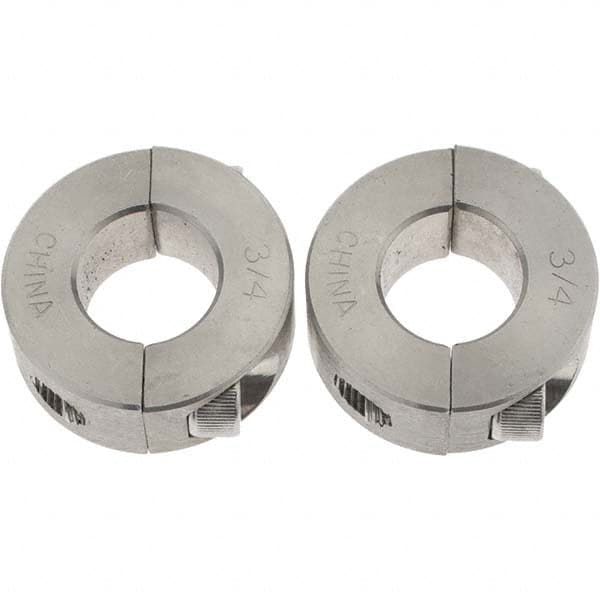 Value Collection - 3/4" Bore, Stainless Steel, Two Piece Shaft Collar - 1-1/2" Outside Diam, 1/2" Wide - A1 Tooling