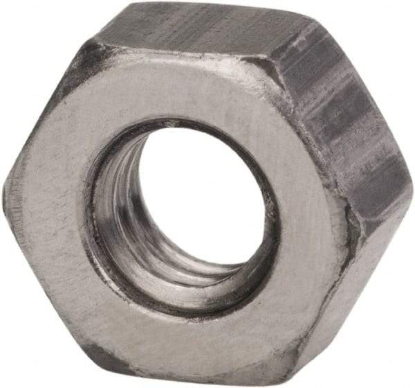 Made in USA - 7/16-14 UNC Steel Right Hand Hex Nut - 11/16" Across Flats, 0.385" High, Zinc Clear Finish - A1 Tooling