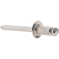 Value Collection - Size 84 Dome Head Stainless Steel Open End Blind Rivet - Stainless Steel Mandrel, 0.062" to 1/4" Grip, 1/2" Head Diam, 0.257" to 0.261" Hole Diam, 1/2" Length Under Head, 1/4" Body Diam - A1 Tooling