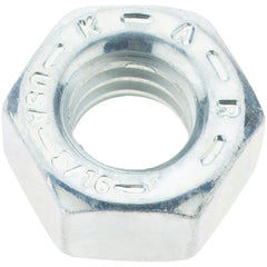 Value Collection - 5/16-18 UNC Steel Right Hand Hex Nut - 1/2" Across Flats, 17/64" High, Zinc Yellow Dichromate Finish - A1 Tooling