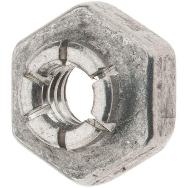 Value Collection - #6-32 UNJC 18-8 Hex Lock Nut with Expanding Flex Top - 5/16" Width Across Flats, 3/16" High, Uncoated, Meets Military Specifications - A1 Tooling