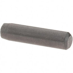 Value Collection - 1/8" Diam x 1/2" Pin Length Grade 8 Alloy Steel Standard Dowel Pin - Bright Finish, C 47-58 & C 60 (Surface) Hardness, 1,840 Lb (Single Shear), 3,680 Lb (Double Shear) Breaking Strength, 1 Beveled & 1 Rounded End - A1 Tooling