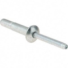 Value Collection - Protruding Head Steel Structural Blind Rivet - Steel Mandrel, 0.08" to 5/8" Grip, 0.53" Head Diam, 0.261" to 0.272" Hole Diam, 0.81" Length Under Head, 1/4" Body Diam - A1 Tooling