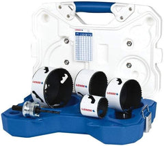 Lenox - 5 Piece, 2" to 4-1/8" Saw Diam, Contractor's Hole Saw Kit - Bi-Metal, Includes 4 Hole Saws - A1 Tooling