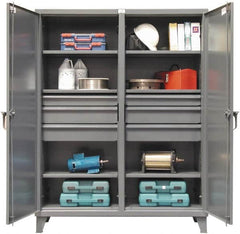 Strong Hold - 6 Shelf 6 Bin Locking Storage Cabinet - Steel, 60" Wide x 24" Deep x 78" High, Dark Gray - A1 Tooling