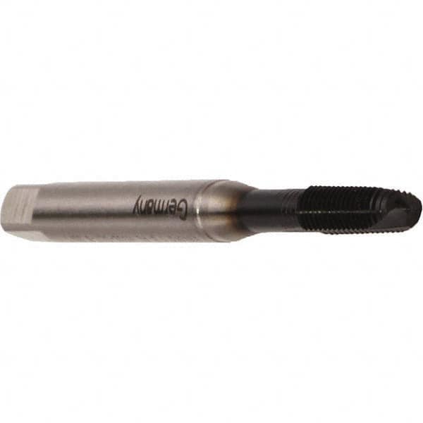 Emuge - M5x0.80 Metric Coarse, 2 Flute, GLT-8 Finish, Cobalt Spiral Point Tap - Modified Bottoming Chamfer, Right Hand Thread, 70mm OAL, 15mm Thread Length, 6mm Shank Diam, 6H Class of Fit, Series Rekord B - Exact Industrial Supply