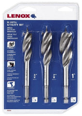 Lenox - 3/4 to 1", Bright Finish, Bi-Metal Auger Drill Bit Set - A1 Tooling