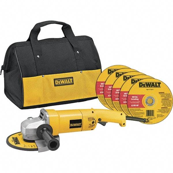 DeWALT - 7" Wheel Diam, 8,000 RPM, Corded Angle & Disc Grinder - 5/8-11 Spindle, 120 Volts, 13 Amps - A1 Tooling