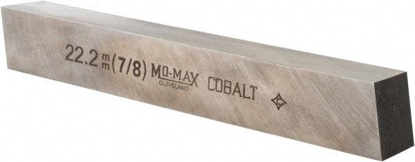 Cleveland - M42 Cobalt Square Tool Bit Blank - 7/8" Wide x 7/8" High x 6" OAL, 2 Beveled Ends, 10° Bevel Angle, Ground - Exact Industrial Supply