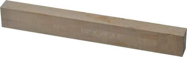 Cleveland - M42 Cobalt Rectangular Tool Bit Blank - 1/2" Wide x 3/4" High x 6" OAL, 2 Beveled Ends, 10° Bevel Angle, Ground - Exact Industrial Supply