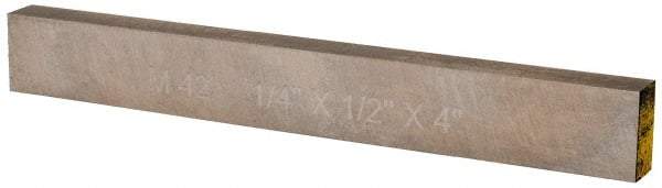 Cleveland - M42 Cobalt Rectangular Tool Bit Blank - 1/4" Wide x 1/2" High x 4" OAL, 2 Beveled Ends, 10° Bevel Angle, Ground - Exact Industrial Supply