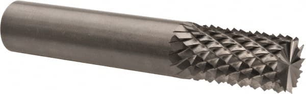 Accupro - 1/2" Diam, 1" LOC, Burr End, Solid Carbide Diamond Pattern Router Bit - Right Hand Cut, 3" OAL, 1/2" Shank Diam, Use on Fiberglass - A1 Tooling