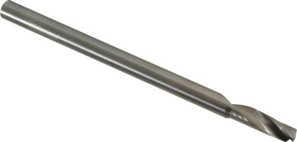 Accupro - 6mm Cutting Diam x 20mm Length of Cut, 1 Flute, Upcut Spiral Router Bit - Uncoated, Right Hand Cut, Solid Carbide, 64mm OAL x 6mm Shank Diam, Single Edge, 22° Helix Angle - A1 Tooling