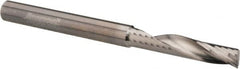 Accupro - 1/4" Cutting Diam x 1-1/4" Length of Cut, 1 Flute, Upcut Spiral Router Bit - Uncoated, Right Hand Cut, Solid Carbide, 3" OAL x 1/4" Shank Diam, Single Edge, 22° Helix Angle - A1 Tooling