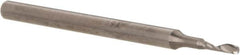 Accupro - 1/8" Cutting Diam x 1/4" Length of Cut, 1 Flute, Upcut Spiral Router Bit - Uncoated, Right Hand Cut, Solid Carbide, 2" OAL x 1/8" Shank Diam, Single Edge, 21° Helix Angle - A1 Tooling