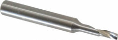 Accupro - 1/8" Cutting Diam x 1/4" Length of Cut, 1 Flute, Upcut Spiral Router Bit - Uncoated, Right Hand Cut, Solid Carbide, 2" OAL x 1/4" Shank Diam, Single Edge, 21° Helix Angle - A1 Tooling