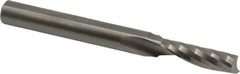 Accupro - 7/32" Cutting Diam x 3/4" Length of Cut, 1 Flute, Upcut Spiral Router Bit - Uncoated, Right Hand Cut, Solid Carbide, 2-1/2" OAL x 1/4" Shank Diam, Single Edge, 21° Helix Angle - A1 Tooling