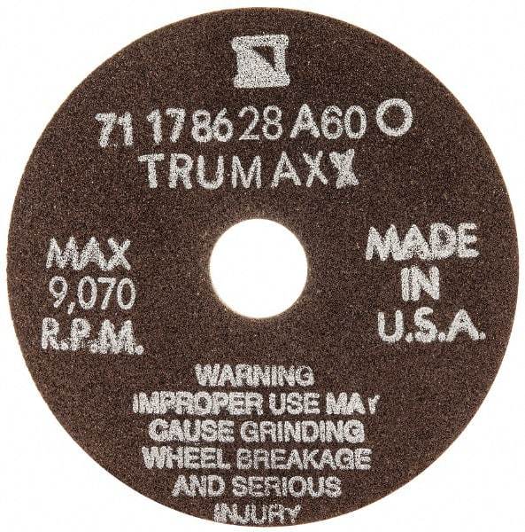 Tru-Maxx - 4" 60 Grit Aluminum Oxide Cutoff Wheel - 1/16" Thick, 3/4" Arbor, 9,070 Max RPM, Use with Stationary Tools - A1 Tooling