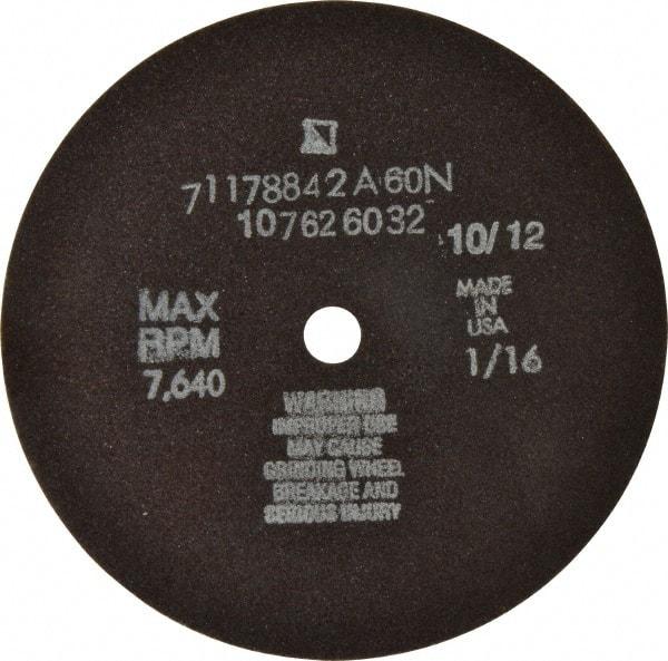 Tru-Maxx - 6" 60 Grit Aluminum Oxide Cutoff Wheel - 1/16" Thick, 1/2" Arbor, 6,048 Max RPM, Use with Stationary Tools - A1 Tooling