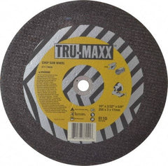 Tru-Maxx - 10" 36 Grit Aluminum Oxide Cutoff Wheel - 3/32" Thick, 5/8" Arbor, 6,112 Max RPM, Use with Stationary Tools - A1 Tooling