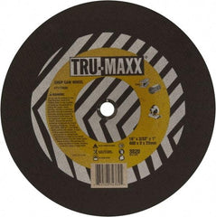 Tru-Maxx - 16" 36 Grit Aluminum Oxide Cutoff Wheel - 7/64" Thick, 1" Arbor, 3,820 Max RPM, Use with Chop Saws - A1 Tooling