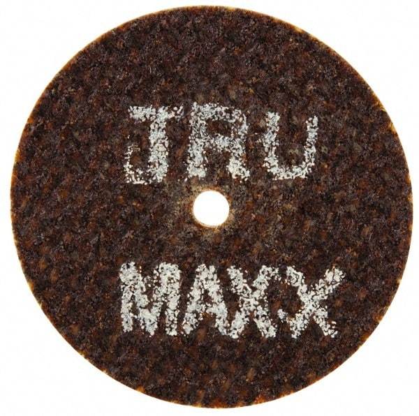 Tru-Maxx - 1-1/2" 60 Grit Aluminum Oxide Cutoff Wheel - 1/32" Thick, 1/8" Arbor, 40,744 Max RPM, Use with Die Grinders - A1 Tooling