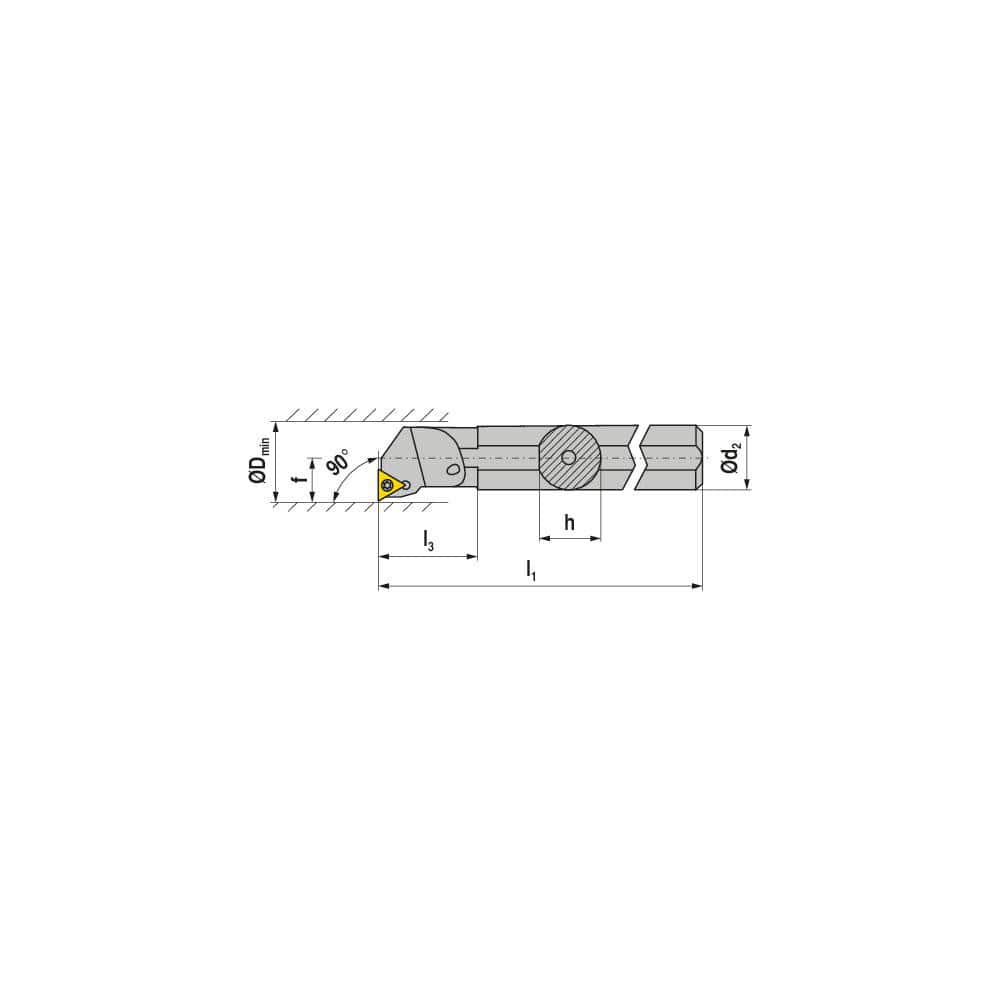 Indexable Boring Bar:  A10R STFCR 2,  90.00&deg N/A Steel 8.0000″ OAL,  Screw Clamping,