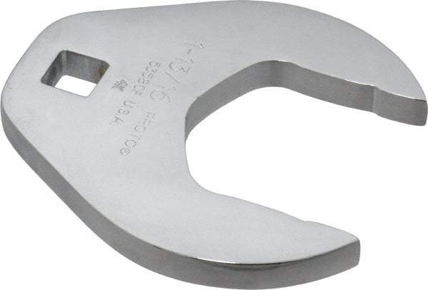 Proto - 1-13/16" 1/2" Drive Full Polish Chrome Open End Crowfoot Wrench - 3-19/32" Head Diam x 1/2" Head Thickness, 3-19/32" OAL - A1 Tooling