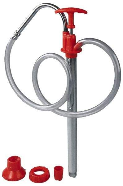 PRO-LUBE - Oil Lubrication Polyethylene Lever Hand Pump - For 5 Gal Container, Use with Antifreeze, Diesel Fuel, Engine Oil, Gear Oil & Light Fuel Oil, Do Not Use with Corrosive Media & Water-Based Media - A1 Tooling