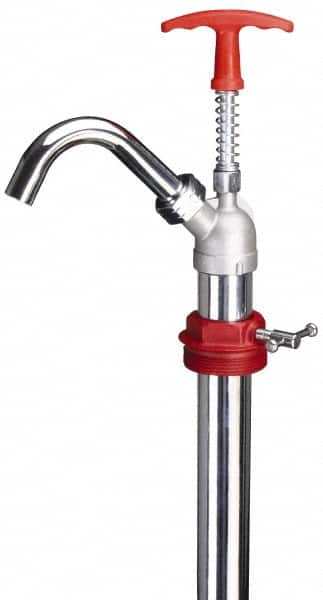 PRO-LUBE - Oil Lubrication 0.04 Strokes/oz Flow Steel & Cast Iron Lever Hand Pump - For 55 Gal Container, Use with High Viscosity Petroleum Based Media & Lacquer Thinner, Do Not Use with Corrosive Media, Gasoline & Water-Based Media - A1 Tooling