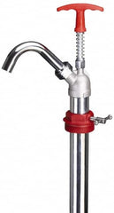 PRO-LUBE - Oil Lubrication 0.04 Strokes/oz Flow Steel & Cast Iron Lever Hand Pump - For 55 Gal Container, Use with High Viscosity Petroleum Based Media & Lacquer Thinner, Do Not Use with Corrosive Media, Gasoline & Water-Based Media - A1 Tooling