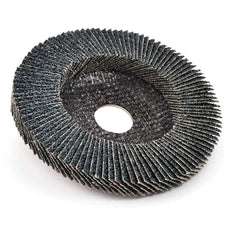 Flap Disc: 4-1/2″ Dia, 7/8″ Hole, 60 Grit, Zirconia Alumina, Type 29 Coated, Cloth-Backed, 13,300 RPM