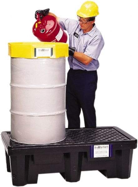 UltraTech - 66 Gal Sump, 1,500 Lb Capacity, 2 Drum, Polyethylene Spill Deck or Pallet - 53" Long x 29" Wide x 16-1/2" High, Inline Drum Configuration - A1 Tooling