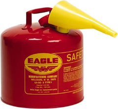 Eagle - 5 Gal Galvanized Steel Type I Safety Can - 13-1/2" High x 12-1/2" Diam, Red - A1 Tooling