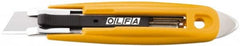 Olfa - Retractable Utility Knife - 2.84" High Carbon Tool Steel Blade, Yellow ABS Plastic/Stainless Steel Handle, 1 Blade Included - A1 Tooling