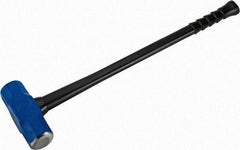 NUPLA - 16 Lb Head, 32" Long Soft Steel Safety Sledge Hammer - Steel Head, 2-5/8" Face Diam, 8-1/4" Long Head, Fiberglass Handle - A1 Tooling