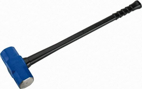 NUPLA - 20 Lb Head, 32" Long Soft Steel Safety Sledge Hammer - Steel Head, 2-3/4" Face Diam, 8-5/8" Long Head, Fiberglass Handle - A1 Tooling