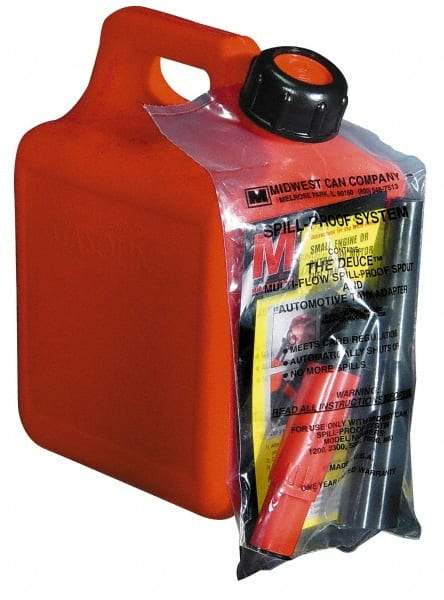 Made in USA - 1 Gal High Density Polyethylene Spill-Proof CARB Gas Can - 9-1/2" High x 7-1/2" Diam, Red - A1 Tooling